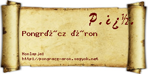 Pongrácz Áron névjegykártya